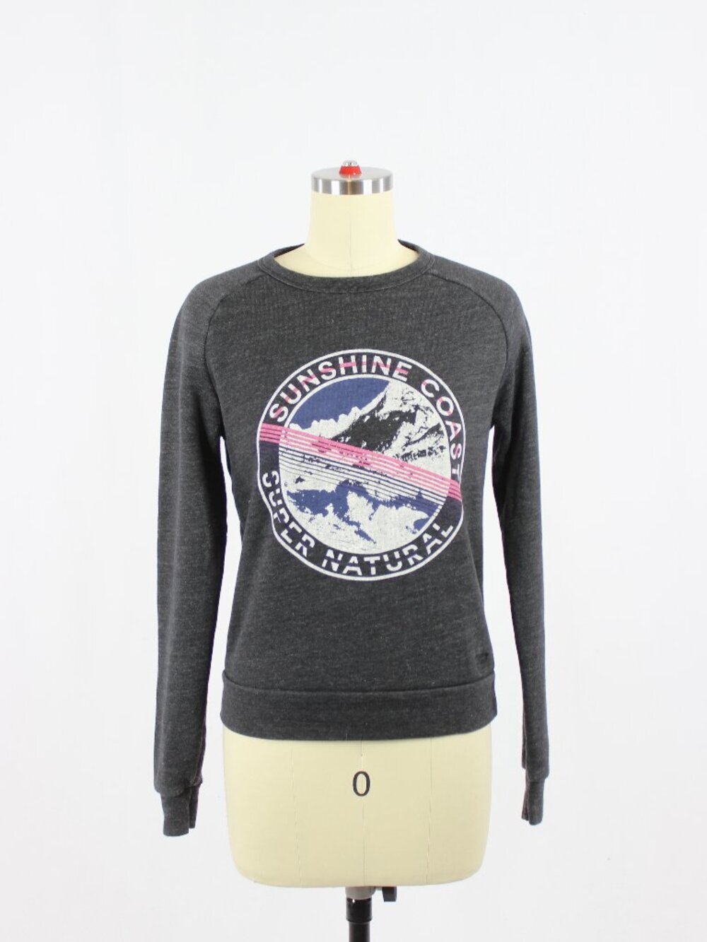 Aritzia TNA Grey Sunshine Coast Cotton Blend Fleece Raglan Sweatshirt, Size XS